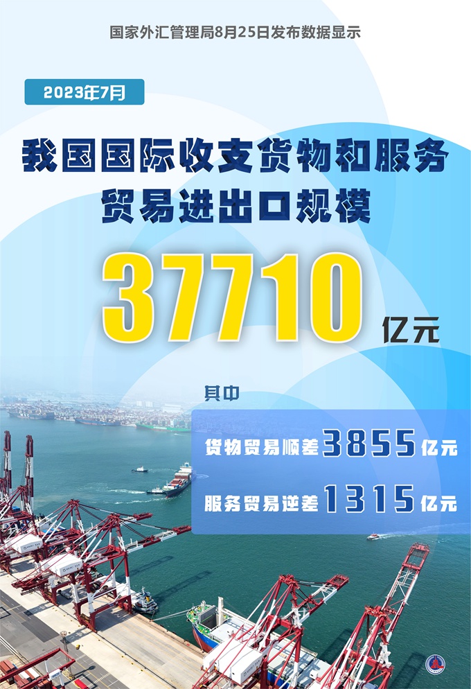 7月我国国际收支货物和服务贸易进出口规模37710亿元-新华网