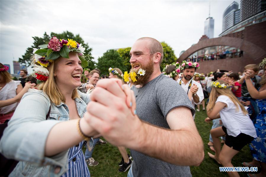 annual swedish midsummer festival celebrated in manhattan, new