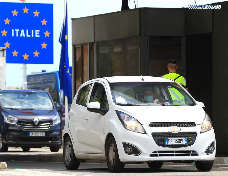 FRANCE-MENTON-COVID-19-ITALY-BORDER-REOPENING