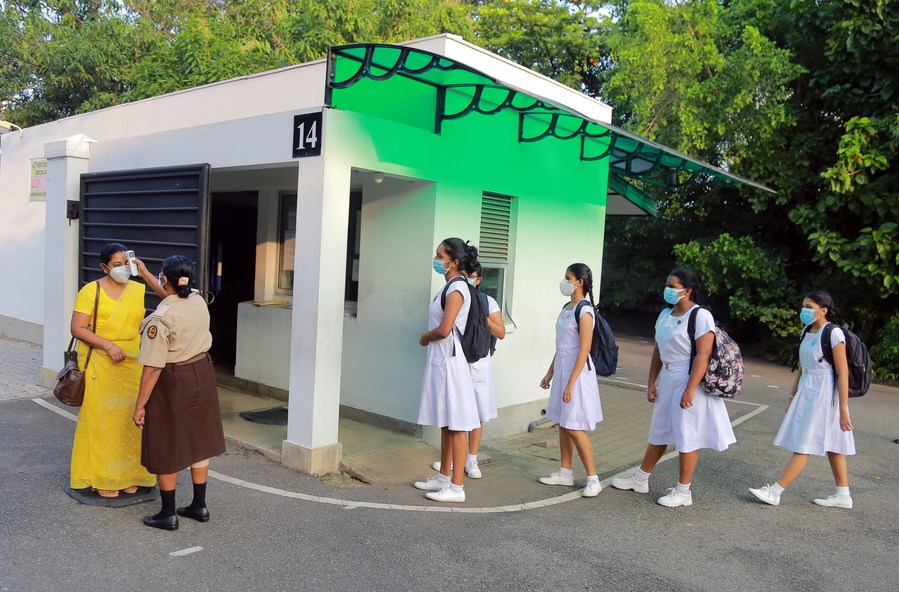 899px x 592px - Asia Album: Sri Lanka reopens schools in Western Province for higher grades  - Xinhua | English.news.cn