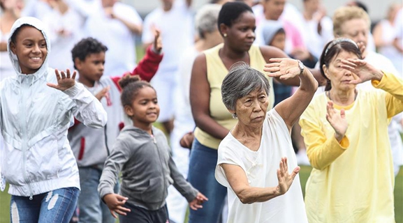 Tai Chi Chuan practice held for Chinese Lunar New Year celebration in Sao Paulo