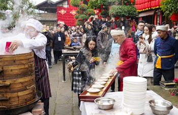 Large open-air banquet held at Zhongshan ancient town in Chongqing
