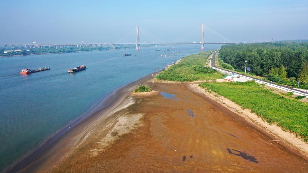 江蘇揚州：長江水位下降