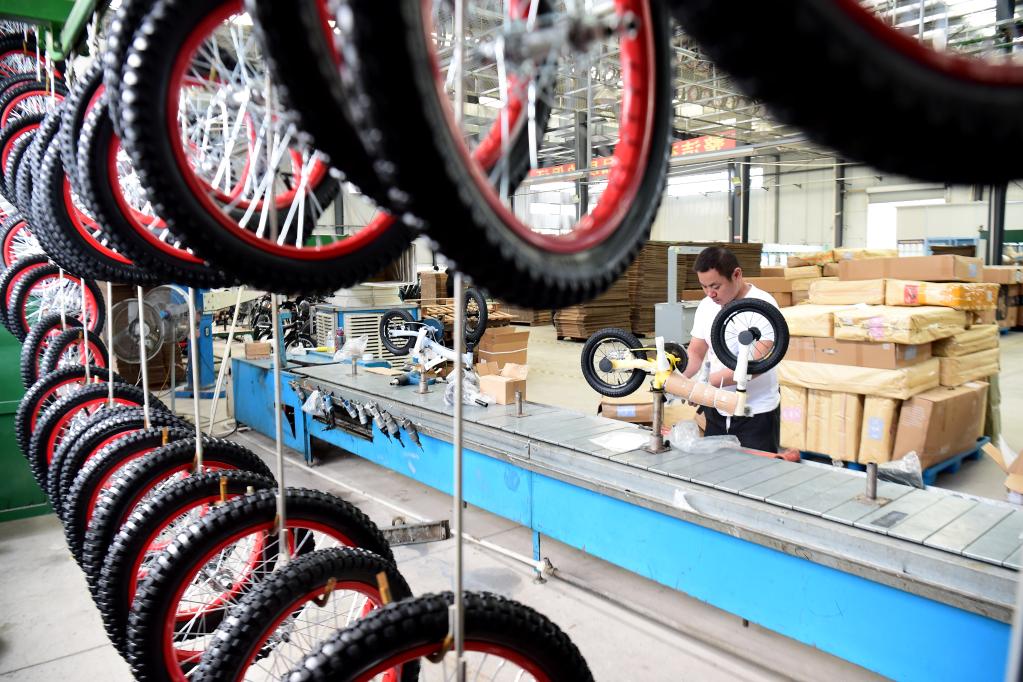 安徽五河：自行車外貿訂單生産忙