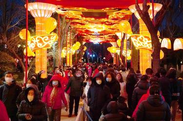 濟南：春節遊覽趵突泉花燈會人數超35萬