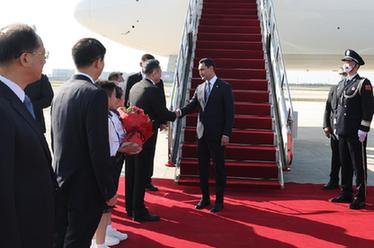 中國-中亞峰會丨出席中國-中亞峰會的土庫曼斯坦總統別爾德穆哈梅多夫抵達陜西省西安市