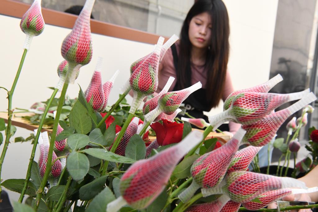 “七夕”将至 鲜花俏销